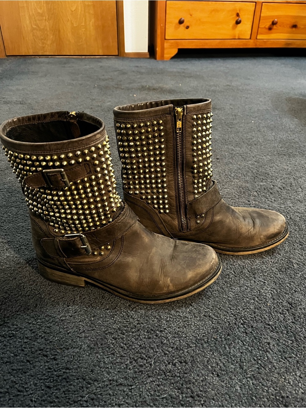 Steve Madden Black Studded Mid-Calf Boots - Picture 5 of 7